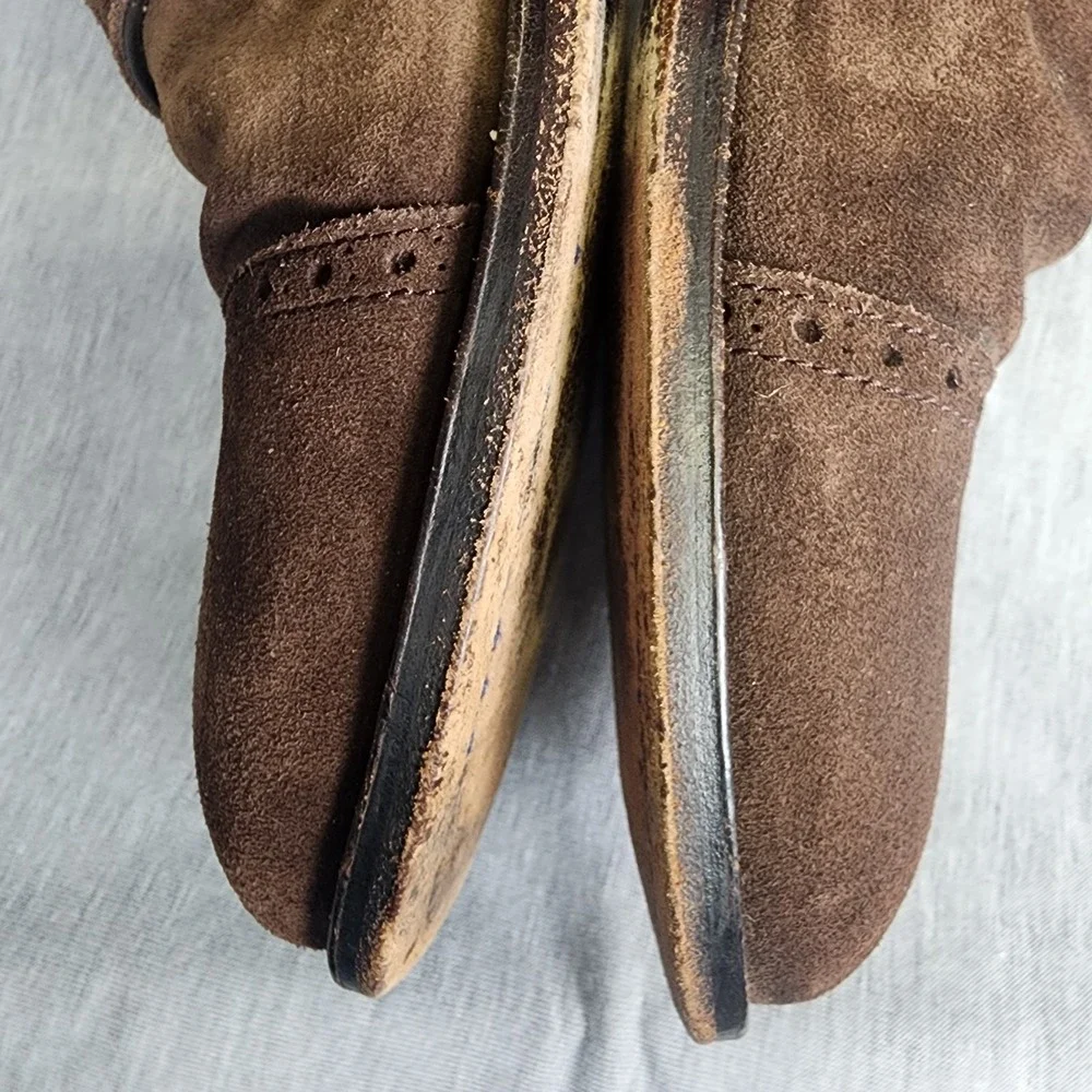 Crosby Square Allen Size 10 Double Monk Strap Brown Suede Loafer Dress‎ Shoes